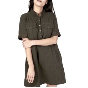 Faherty • Piecrust Dress in Utility Green size Small
